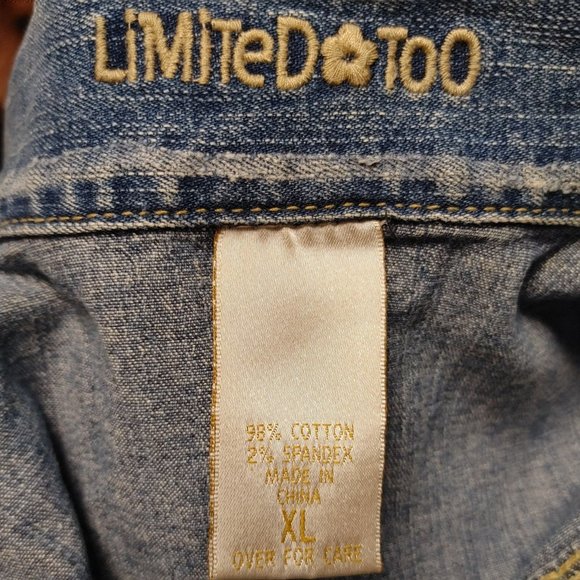 Limited Too Women's Blue Jean Denim Button Up Jacket XL - Picture 3 of 3